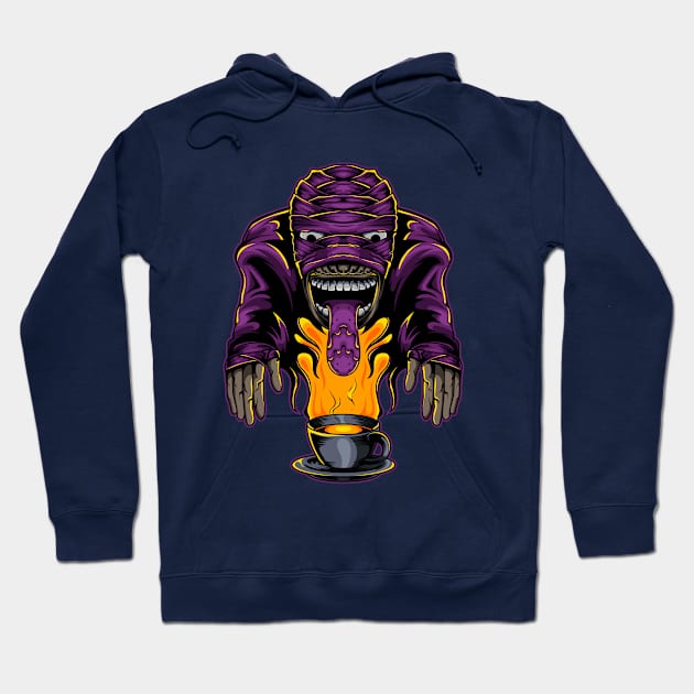 Mummy monster coffee Hoodie by Mako Design 